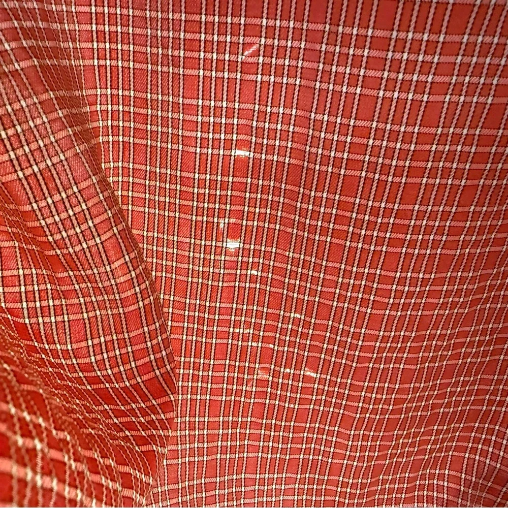 The North Face‎ Orange Checkered Shirt Men’s Size L Hiking Fishing Adventure